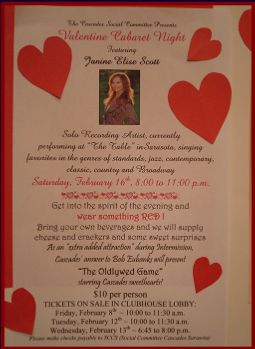 JES sold out crowd of over 130! at the Valentine's Dance at Cascades